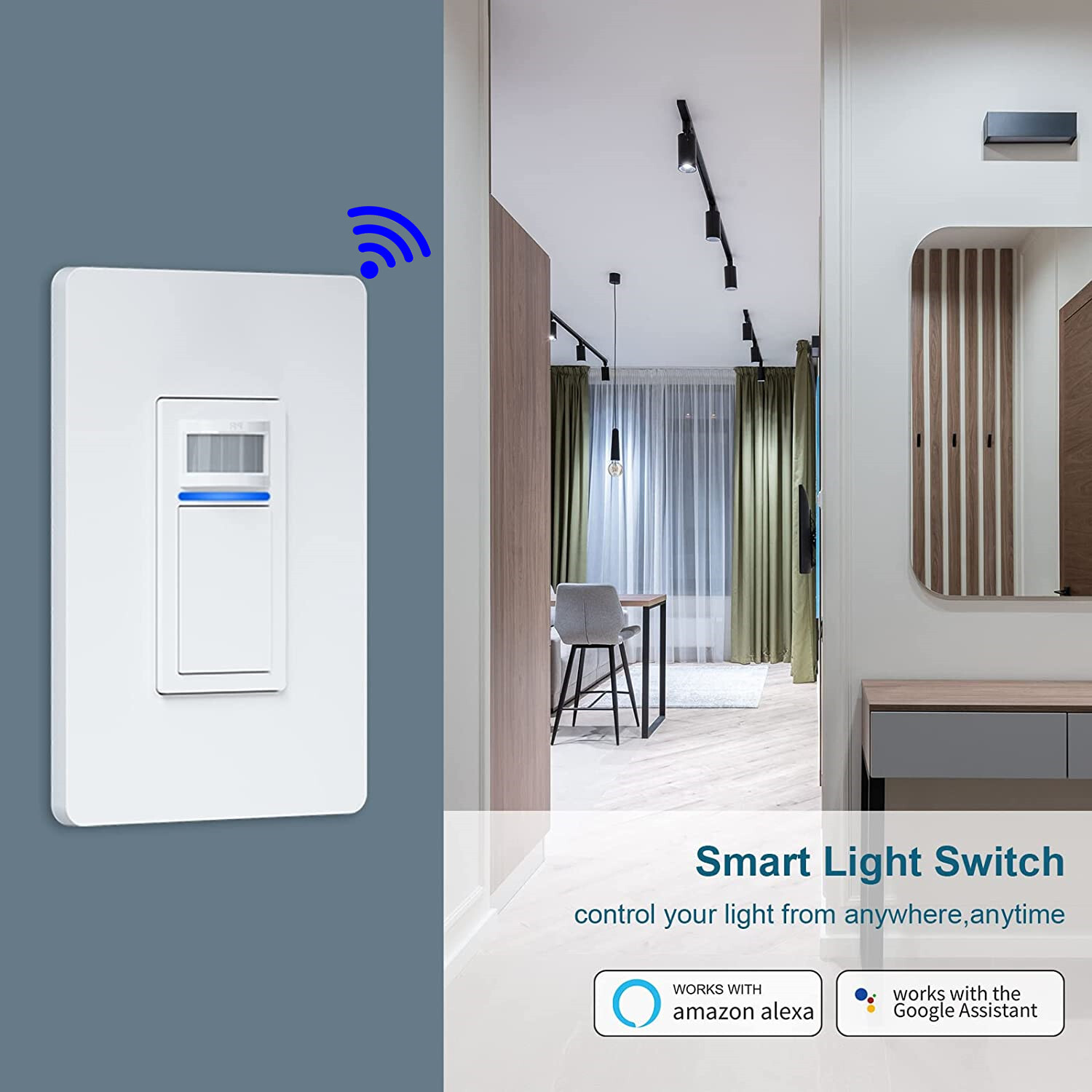 Used Smart Wi-Fi Sensor Light Switch PIR Occupancy Work with Alexa Google Home