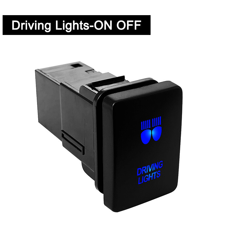 Blue Led Push Button Switch ON OFF/(ON) OFF With Cable For Toyota Landcruiser