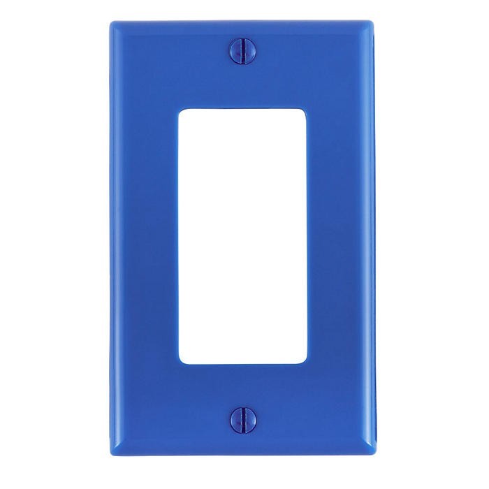 Leviton 1-Gang Decora/GFCIDeviceWallplateStandard SizeThermoplastic (BLUE) 14PK