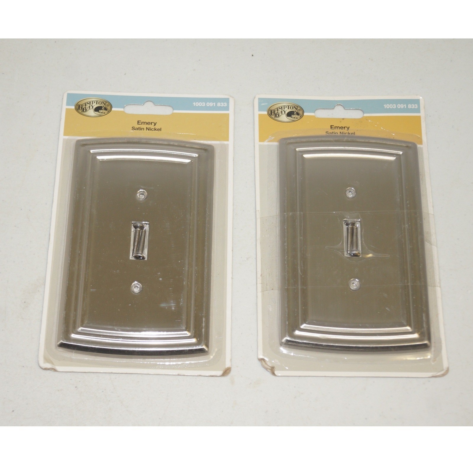 Lot of 2 Hampton Bay Emery Satin Nickel Single Toggle Wall Plate 1003 091 833
