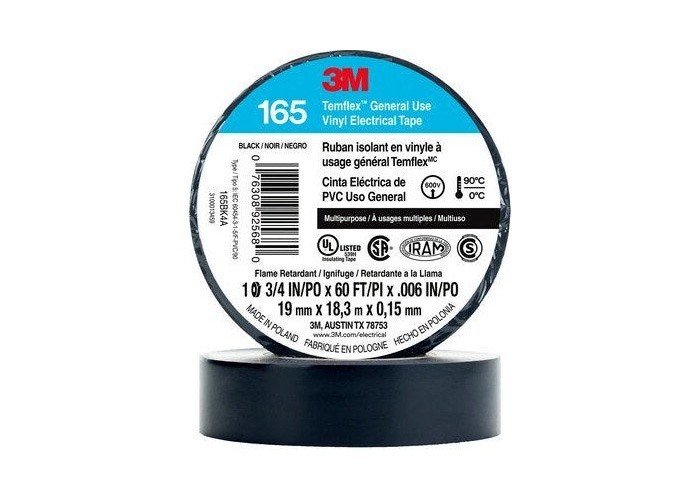 100 3M 1700 Temflex Insulated Vinyl Black Electrical Tape 3/4″ x 60′ FT