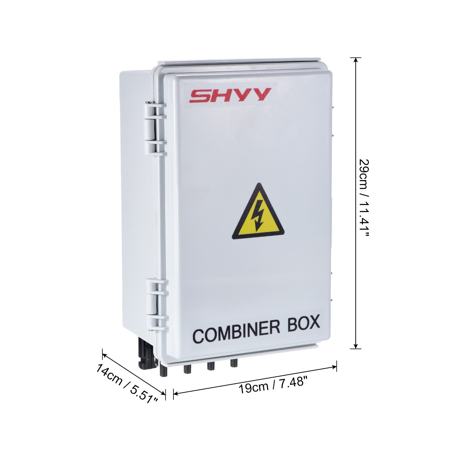 4 String Metal Solar Combiner Box PV Combiner With15A Rated Current Fuse White