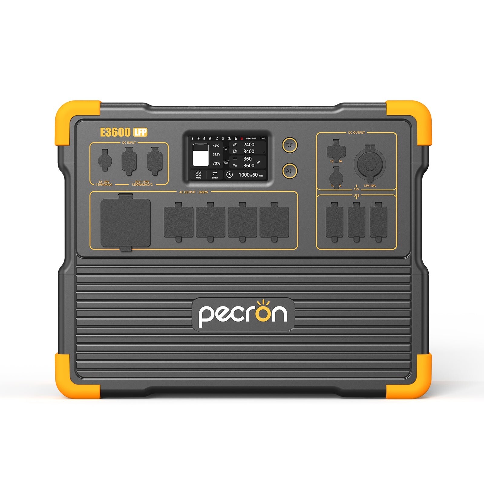 pecron E3600LFP 3072Wh Portable Power Station Expanded to 15.36KWh with Trolley