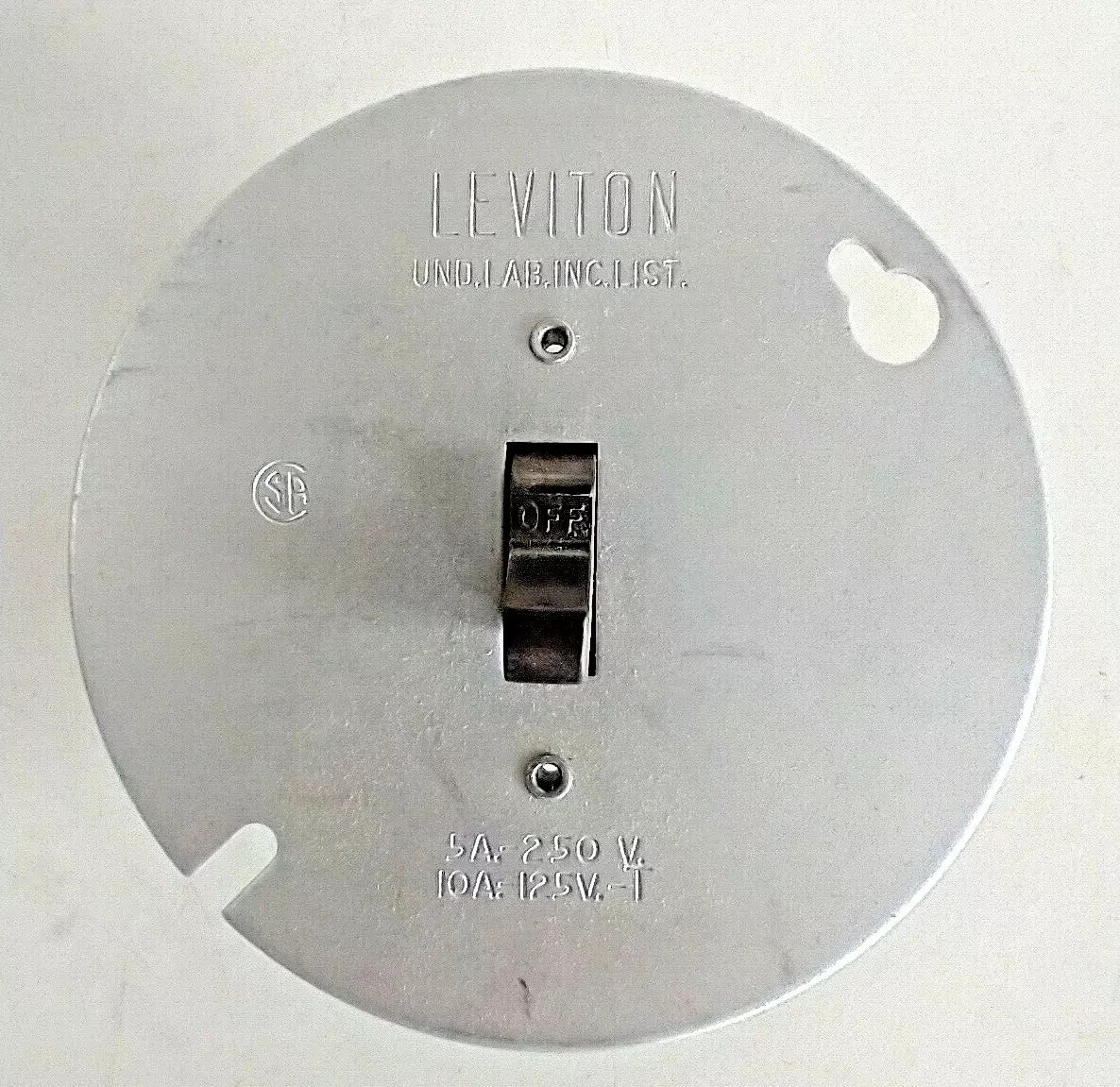 (2) AC/DC Toggle Switch Brown Side Wired Single Pole on 4″ Cover LEVITON 11222