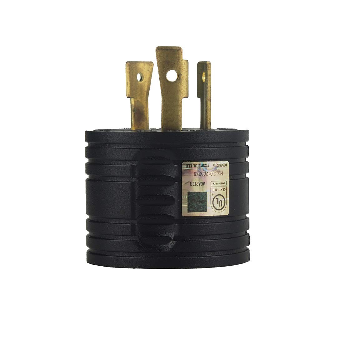 RV 30 AMP 3-Prong Generator Adapter Converter, Nema L5-30P Male to black,gold