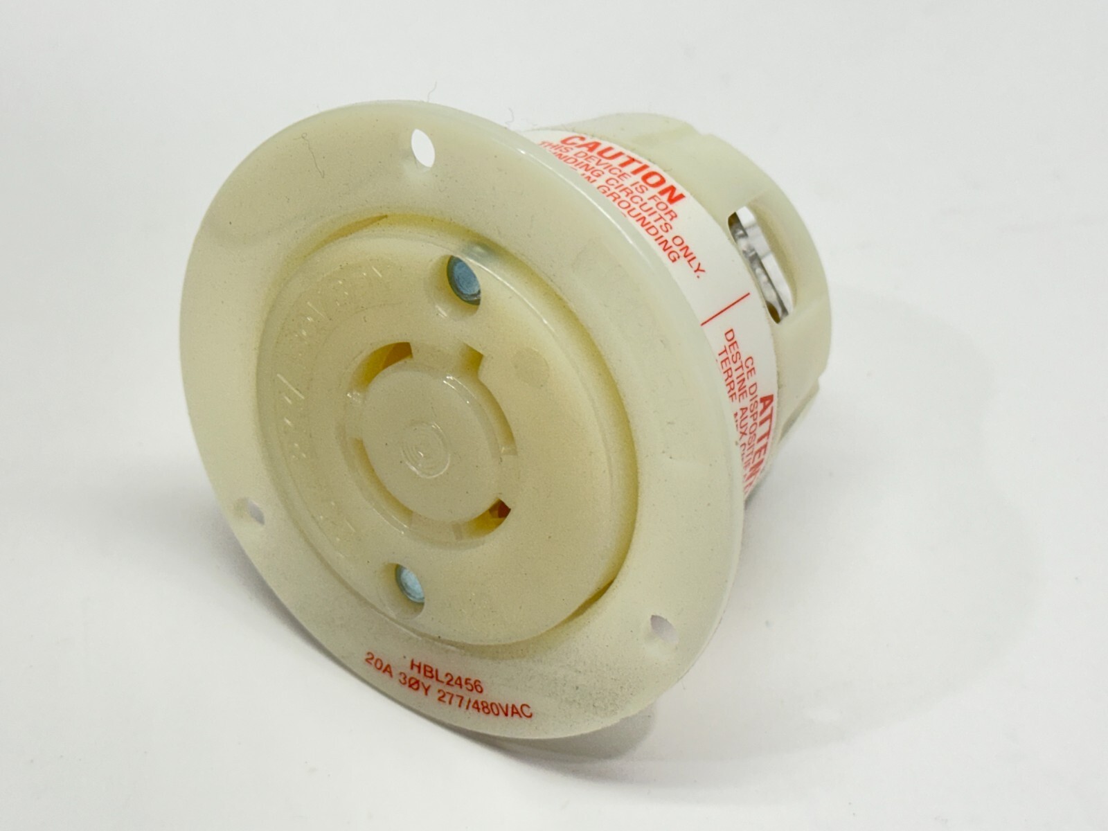 Hubbell HBL2456 Twist-Lock Flanged Industrial Receptacle 3-Phase 20A 277/480VAC
