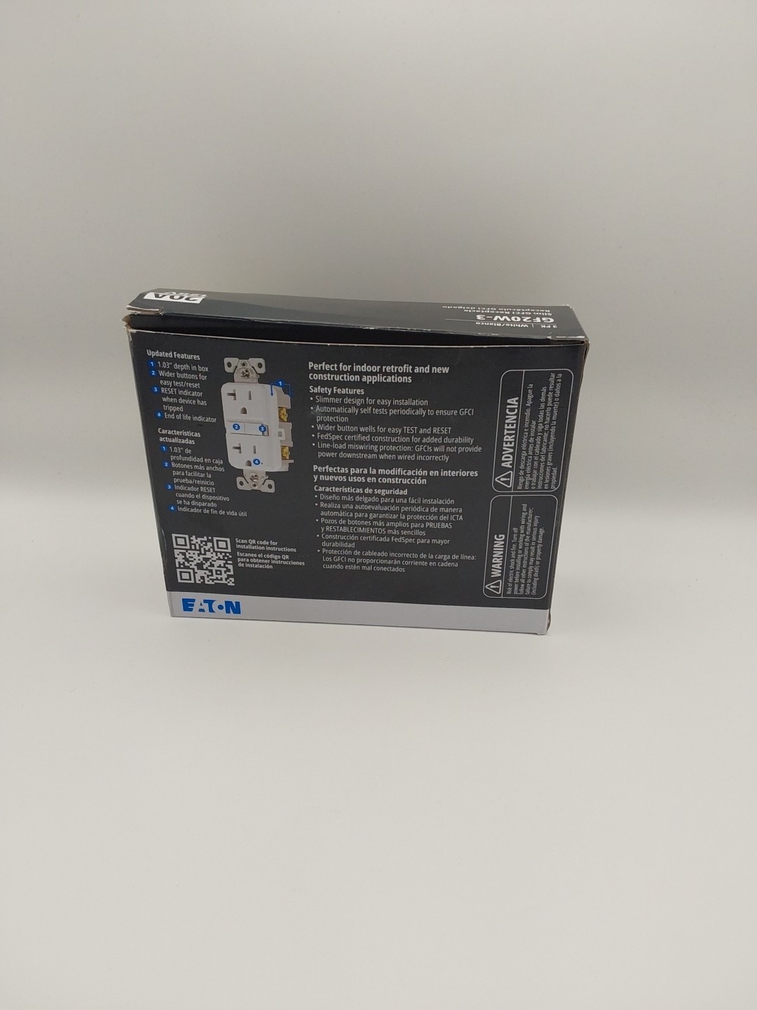 Eaton GF20W-3 PACK White GFCI Decorator Outlet Receptacle 20A 125V New G1***