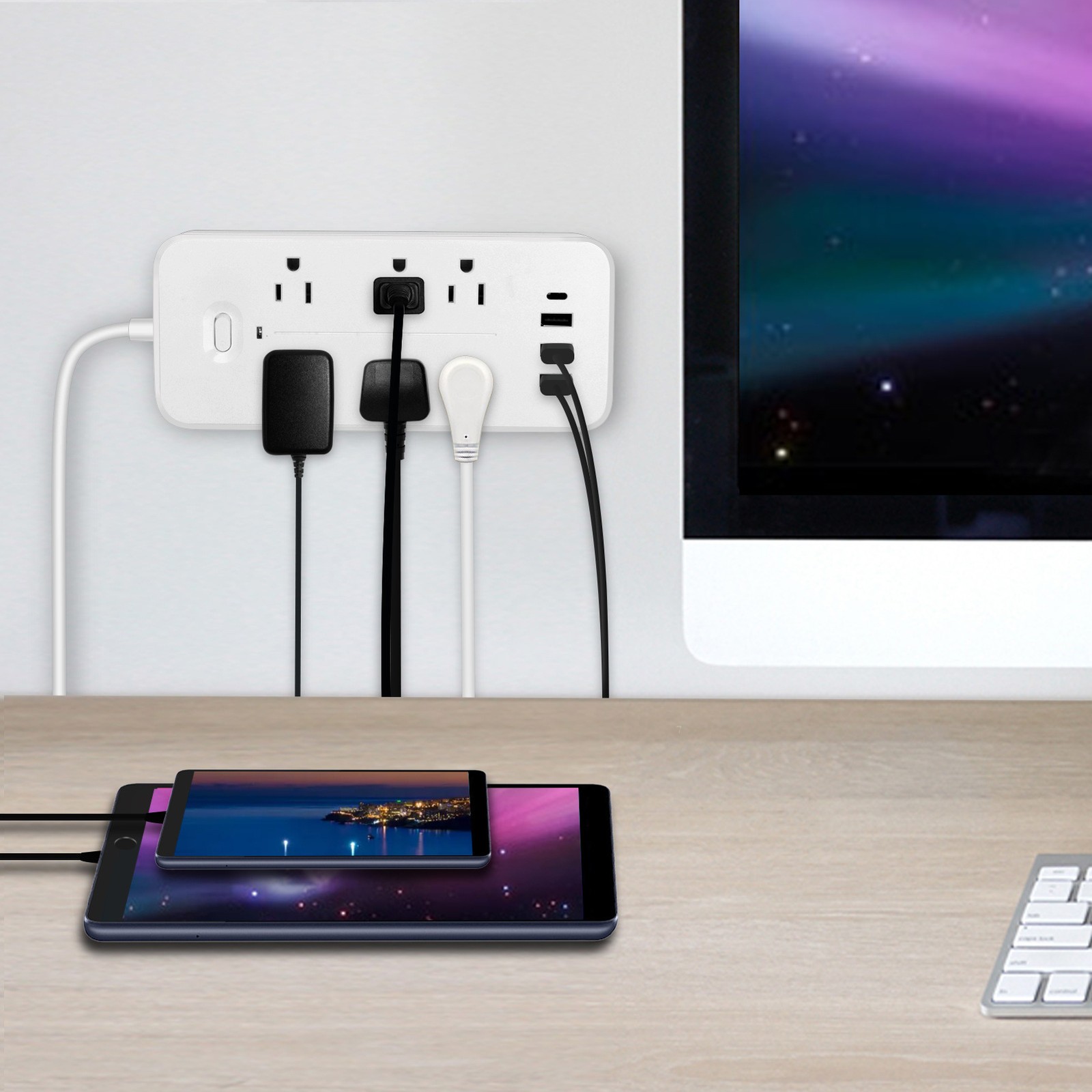 1-10-in-1 Protector Power Strip With USB Ports 3.9 Ft Cord YIPO