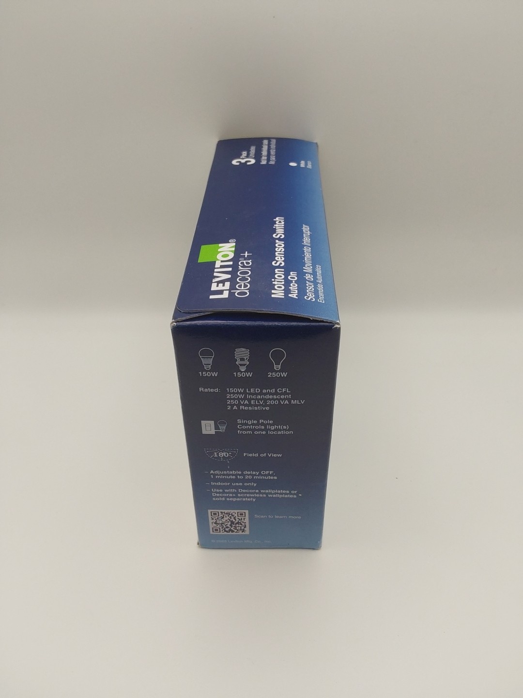 Leviton Decora Motion Sensor Switches DOS02-3PW Auto-On 2A Single Pole-3Pack F2