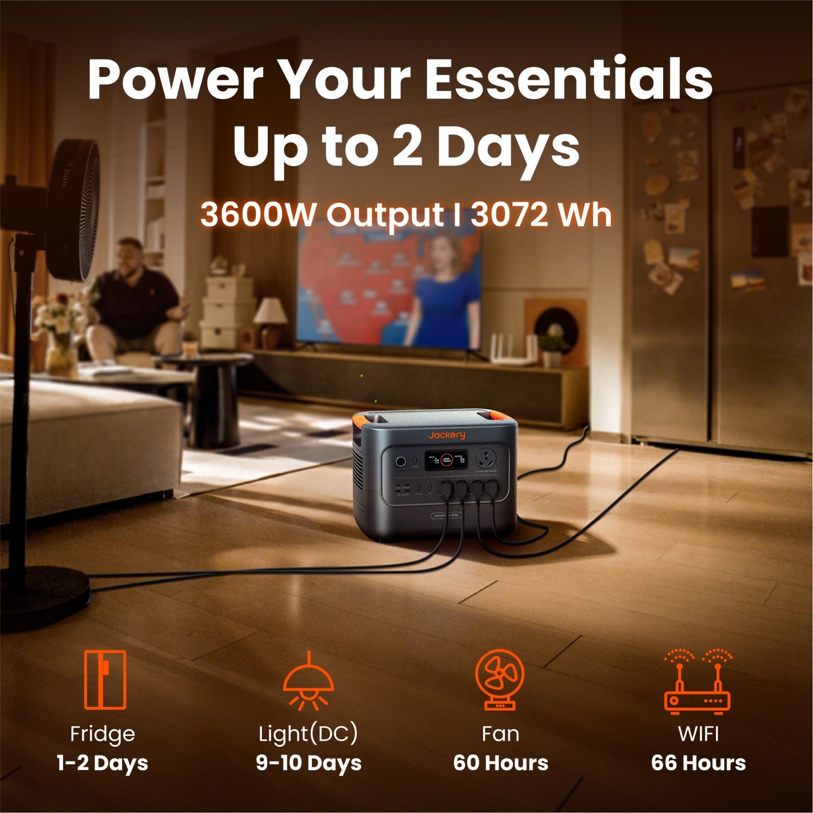 Jackery Refurbished HomePower 3000 Portable Power Station, 3072Wh Battery