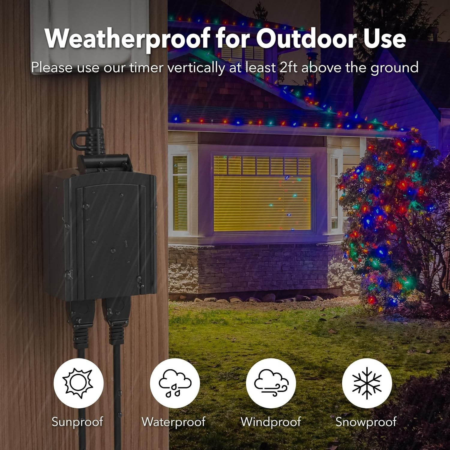 Electrical Timer for Outdoor Use with Rainproof Casing and Safety Certification