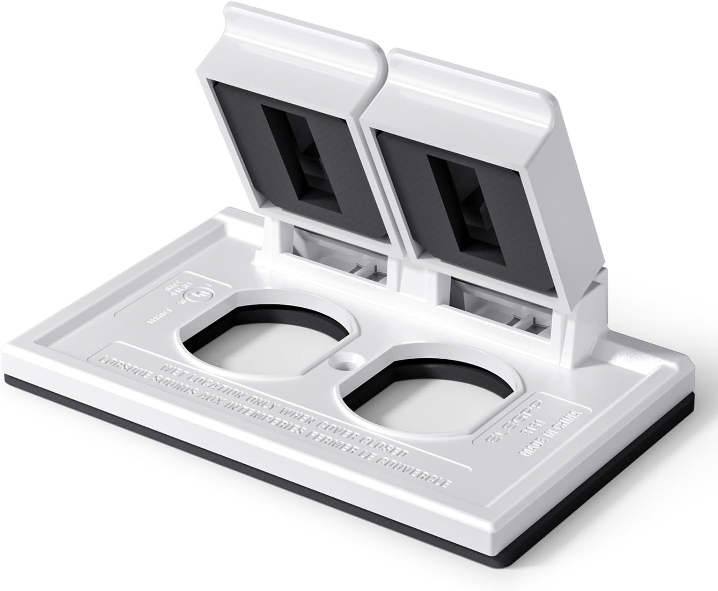 Outdoor Weatherproof Duplex Outlet Cover 1-Gang Horizontal Wall Plate 2-Hole