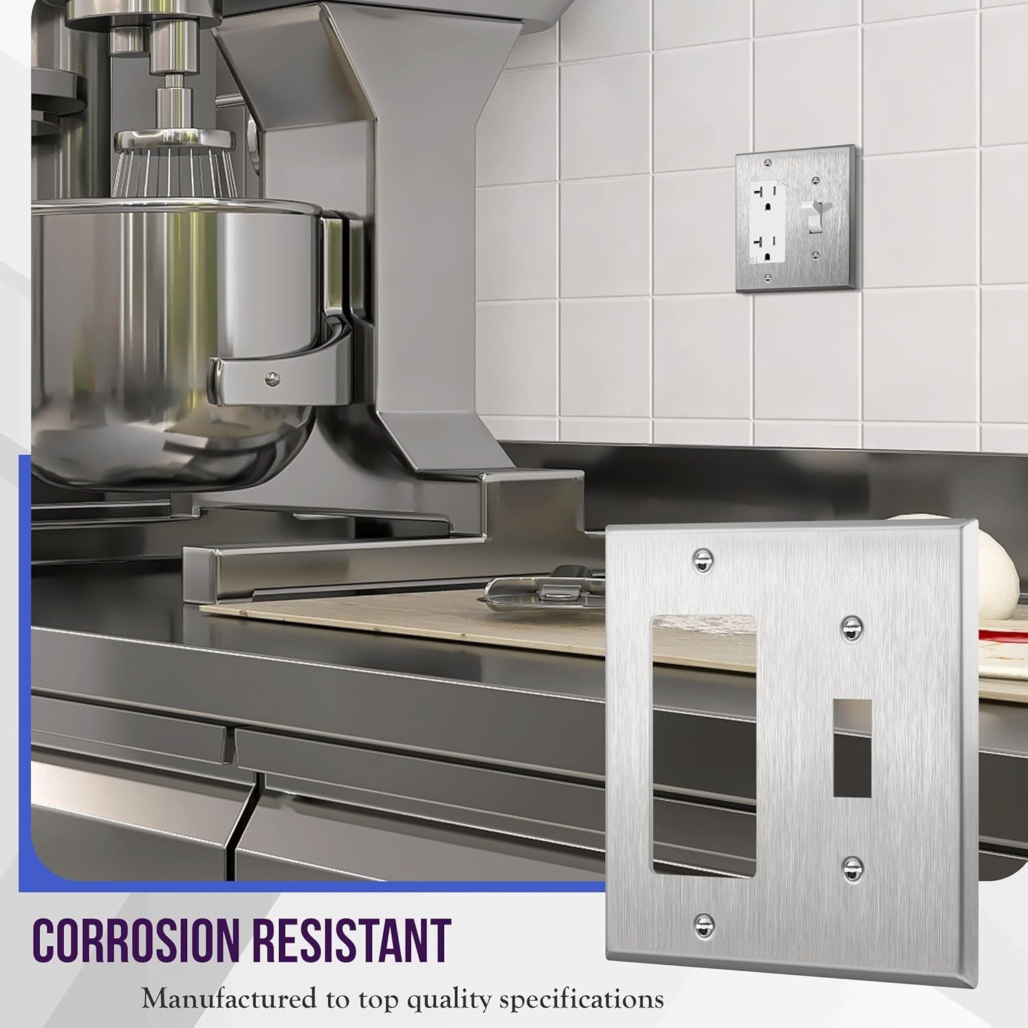 Stainless Steel 2-Gang Toggle Switch Wall Plate – Corrosion & Heat Resistant