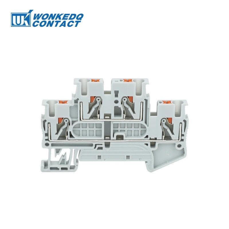 10Pcs PTTB 2.5 Push-in Double Level Din Rail Terminal Block 2 Layer 2.5mm² Plug