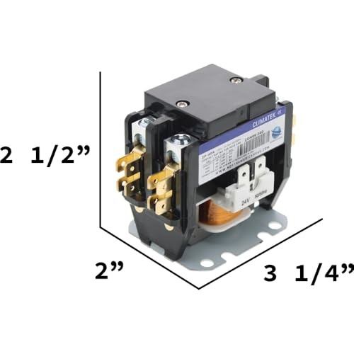 2 Double Pole, 40 Amp, 24 Volt Coil A/C Condenser Contactor Relay 2P 40A 24V