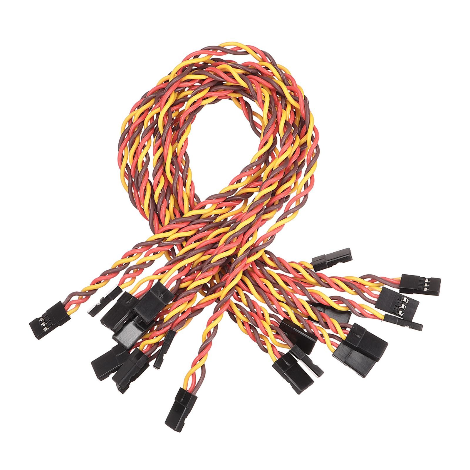 10pcs 3-Pin Servo Extension Cable Cord Connector Wire Male to Male