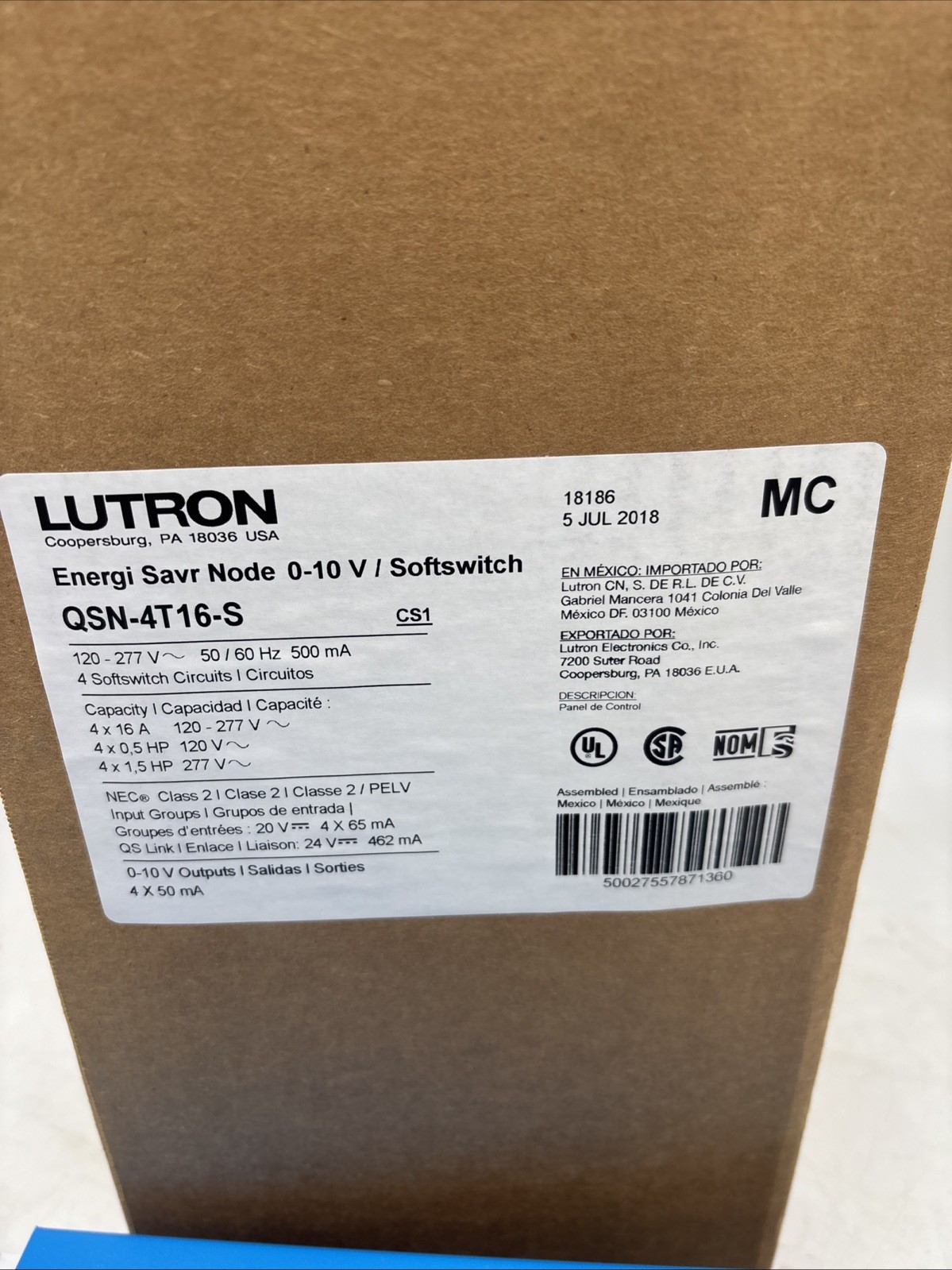 Lutron QSN-4T16-S Energi Savr Node 0-10 V / Softswitch Brand New