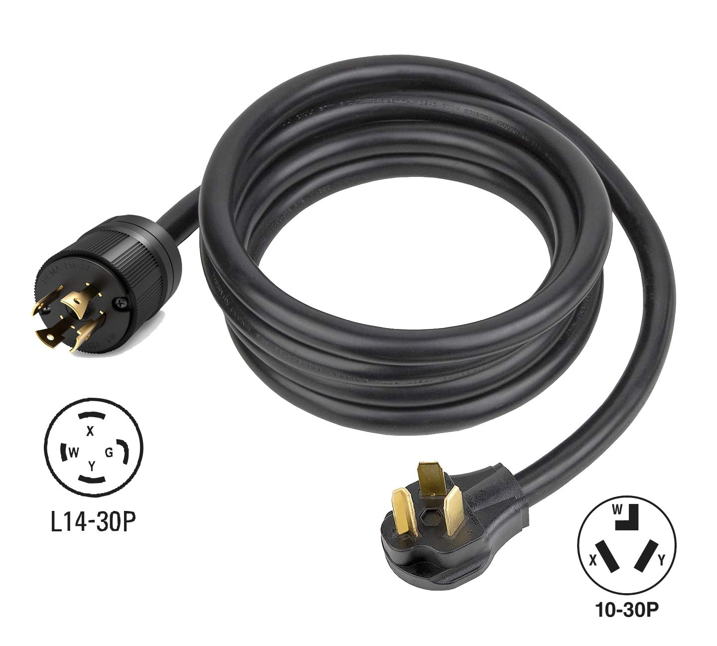 NEMA 10-30 TO L14-30 LOCKING PLUG FOR GENERATOR EMERGENCY BACKUP CABLE