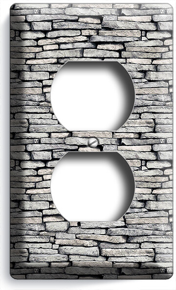 LIMESTONE ROCK BRICK STONE WALL OUTLET PLATE KITCHEN DINING LIVING ROOM HD DECOR