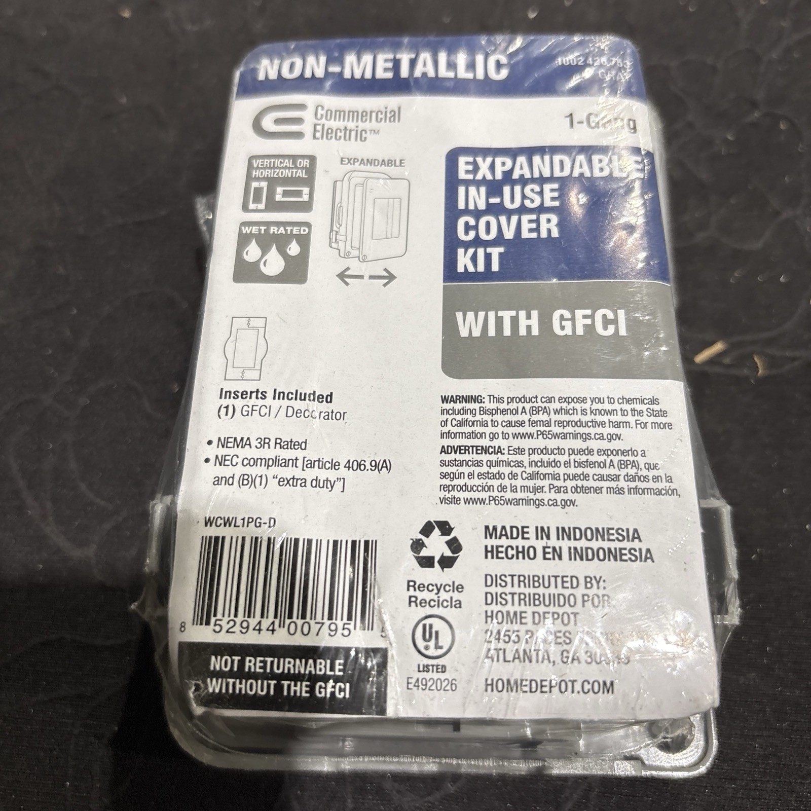 Electric 1Gang Extra Duty Non-Metallic Weatherproof Receptacle Cover (2)
