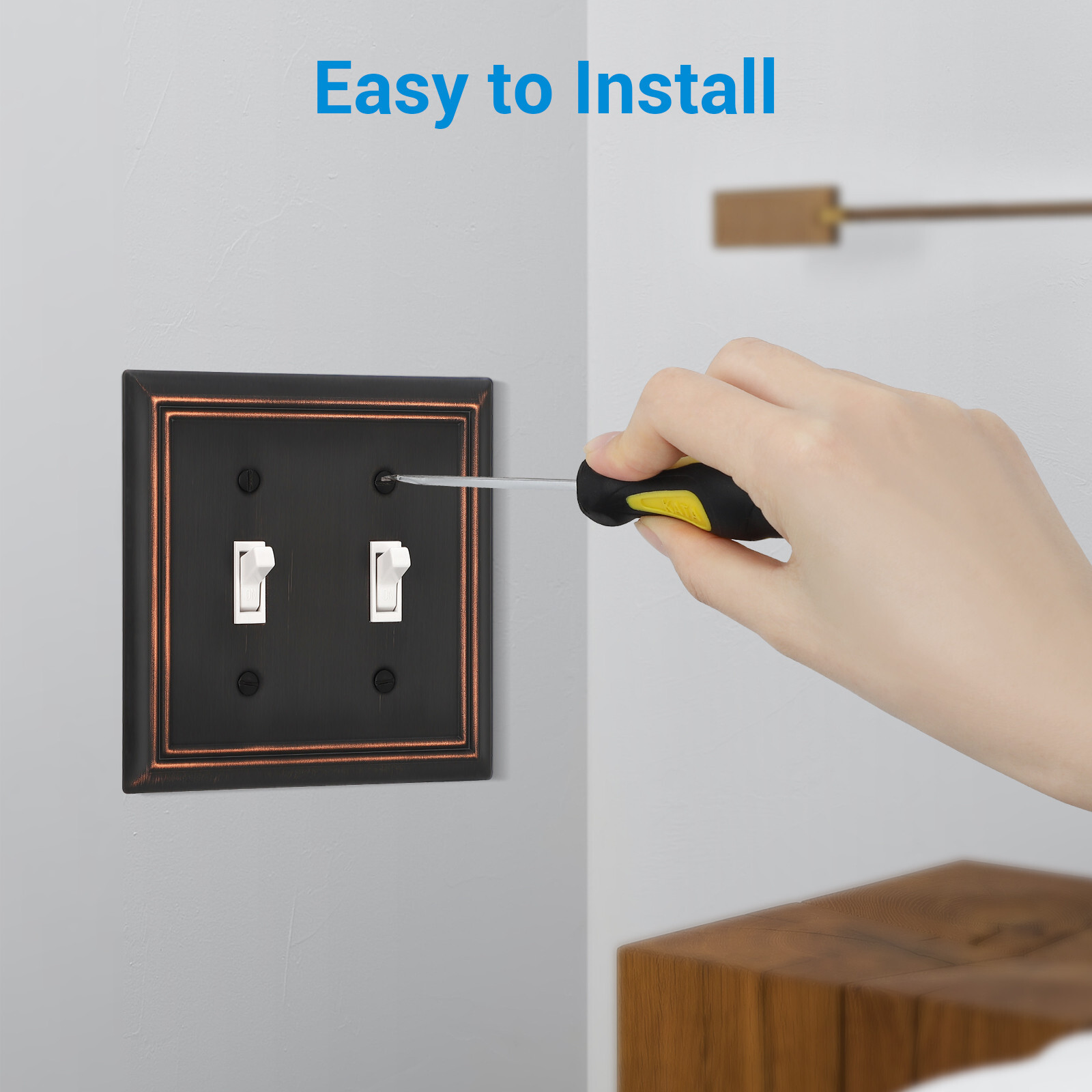 DEWENWILS 2 Pack Double Toggle Wallplates, Aged Bronze Light Switch Covers