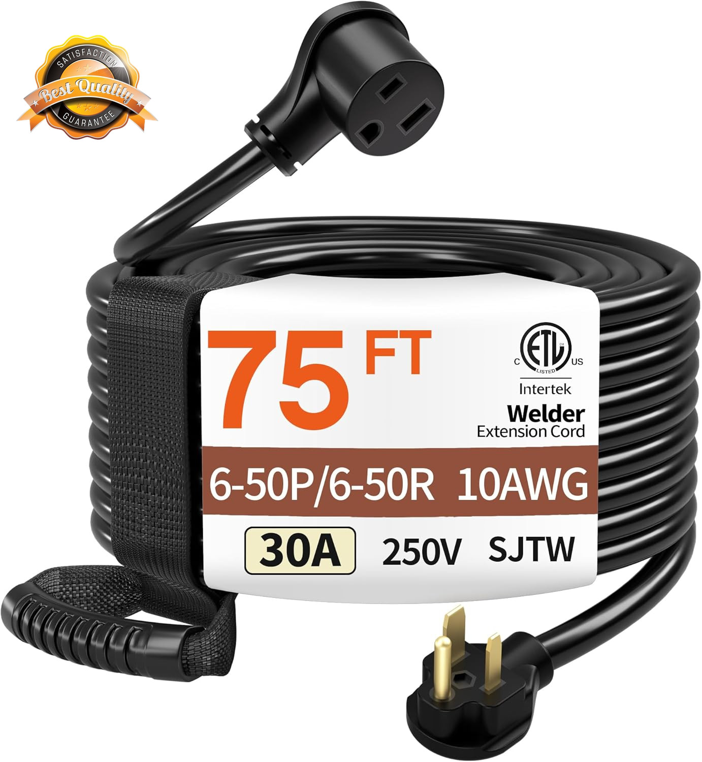 75Ft 30 Amp 10 Gauge Welder Extension Cord NEMA 6-50 250V ETL Listed