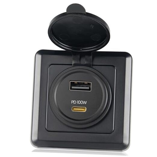 118W RV USB Outlet 100W PD & 18W USB-A Dual Port Power Socket, Powerful 1 PACK
