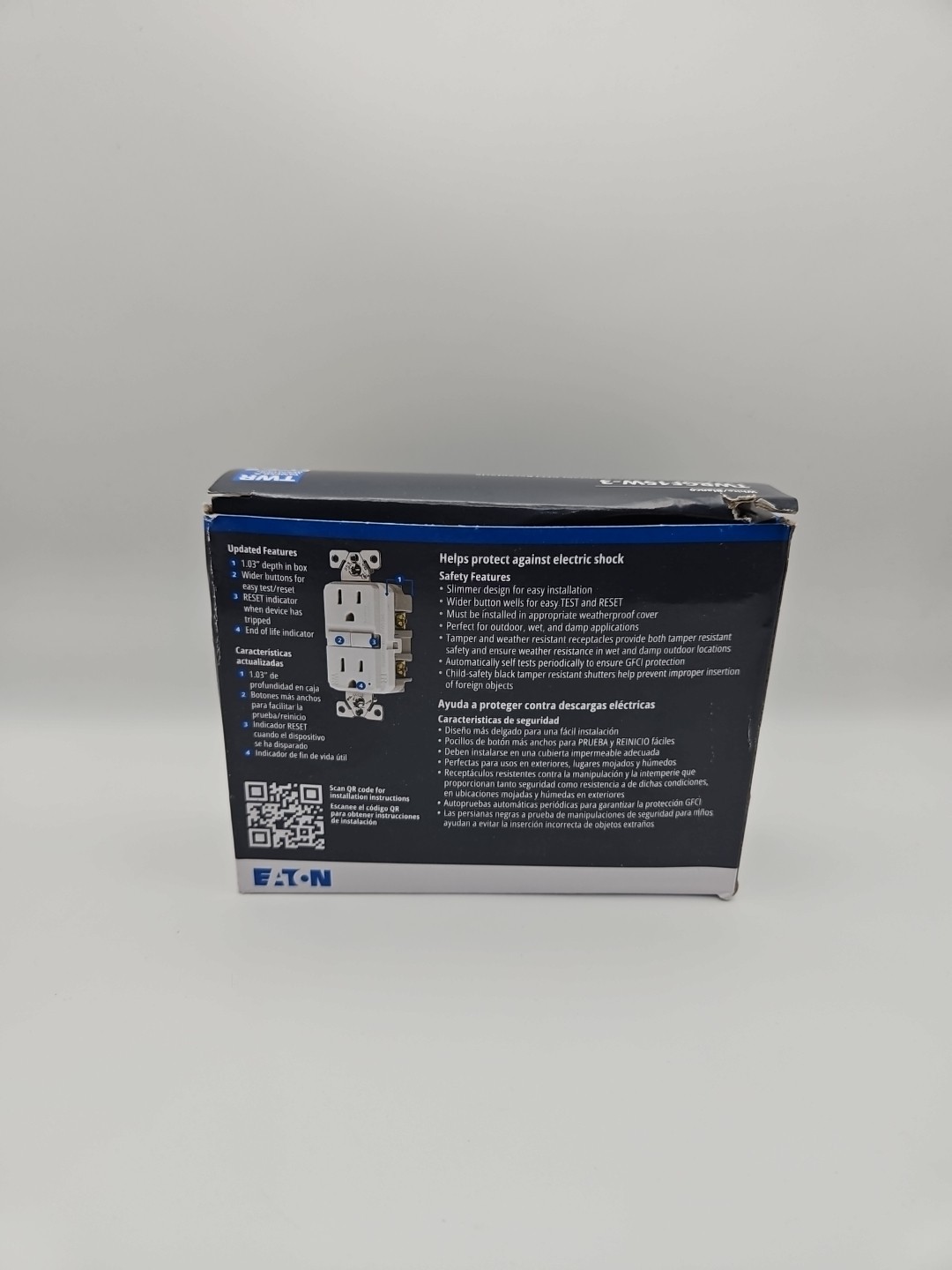 Eaton twrgf15w-3 slim tamper/weather resistant GFCI receptacle 3 packs New D
