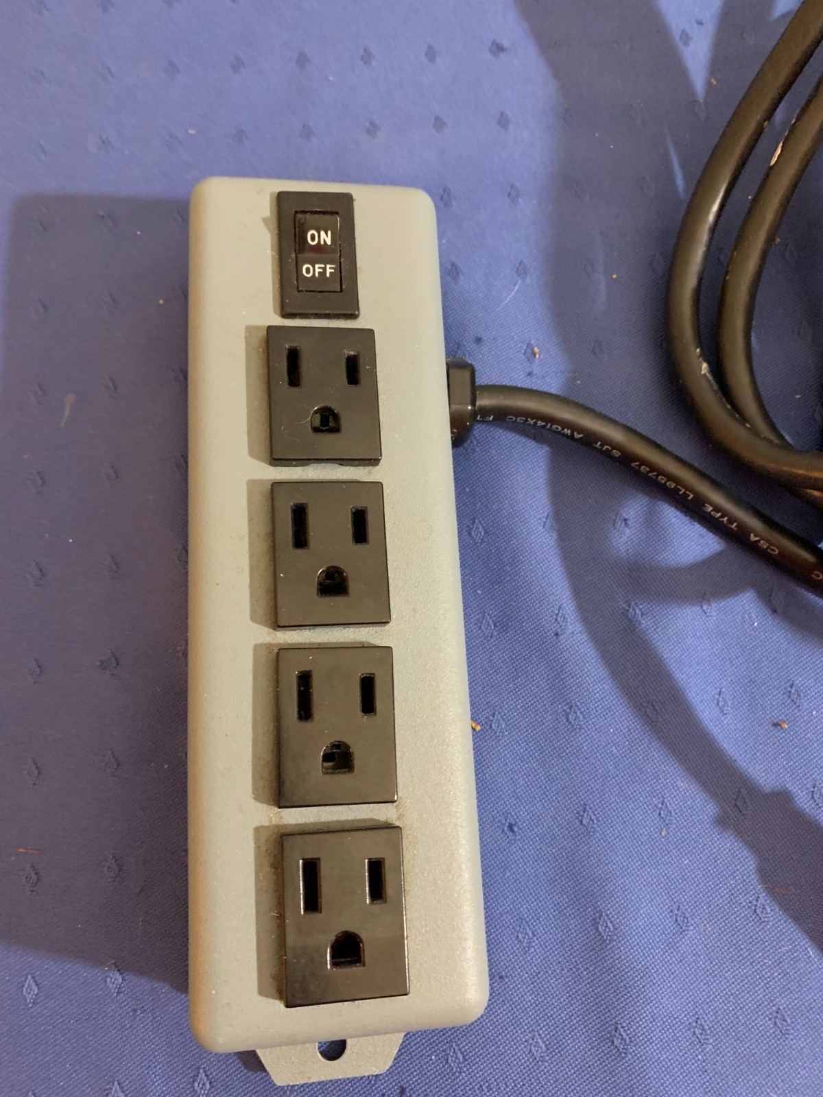 Vtg SL Waber Multiple Outlet Strip 15 Amps 120 Volts 60 Hz 4 Outlets 15′ Cord