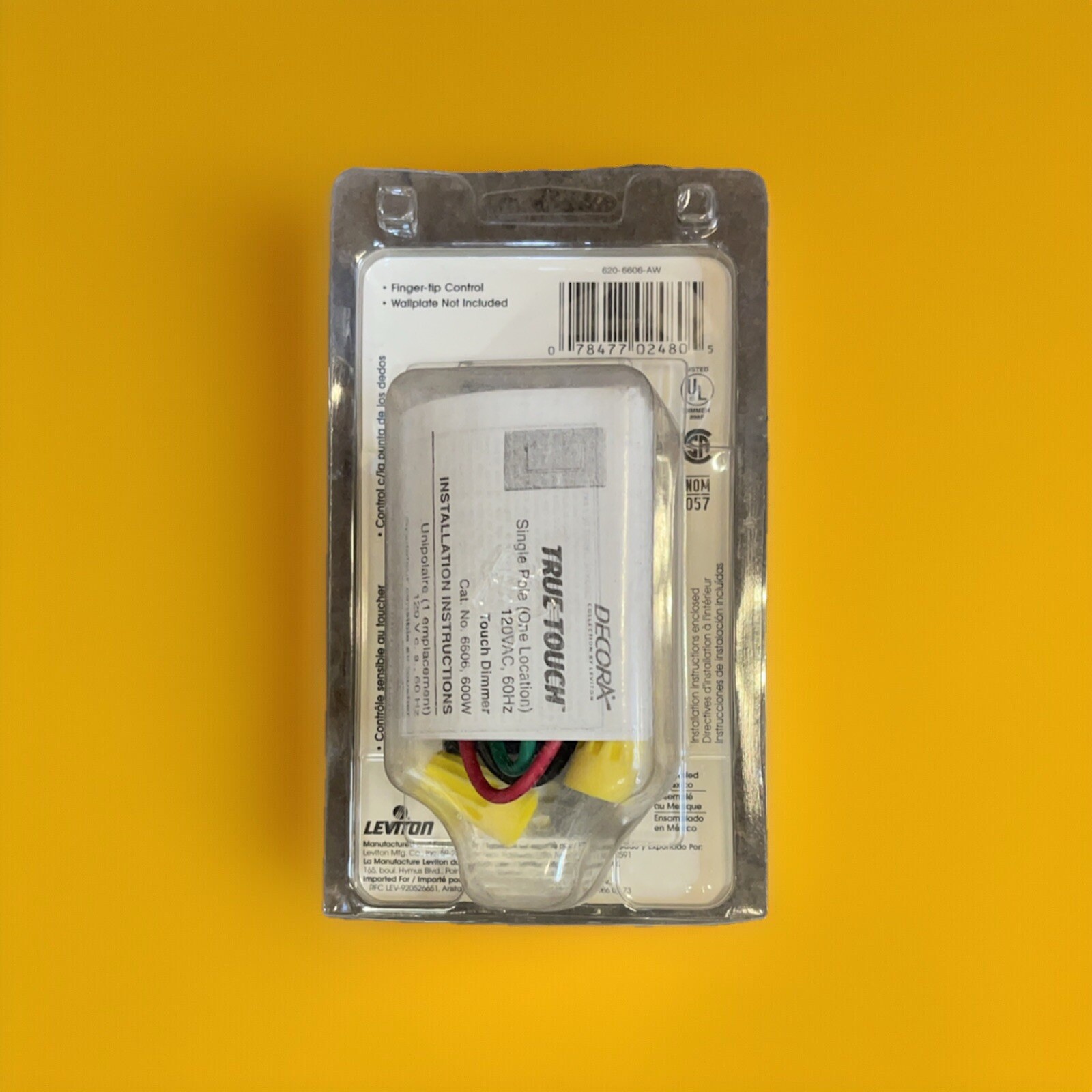 🔥1 Unit ~ Leviton 6606-AW True Touch Preset Incandescent Touch Dimmer🔥