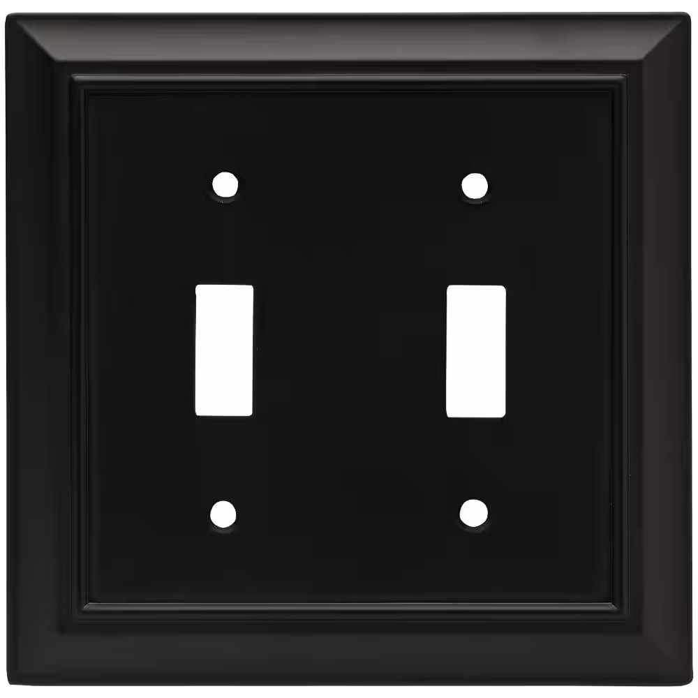 (1-Pack) Architectural 2-Gang Matte Black Switch/Toggle Outlet Metal Wall Plate