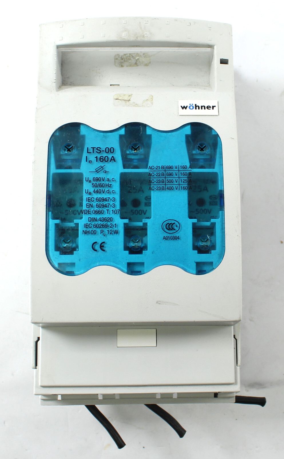 WOHNER 33217 125A NH 000/00C FUSE SWITCH DISCONNECTOR *UT25