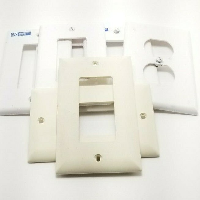 Bundle Of Wall Cover Plates Different 1-Gang White And Almond Color USA Seller