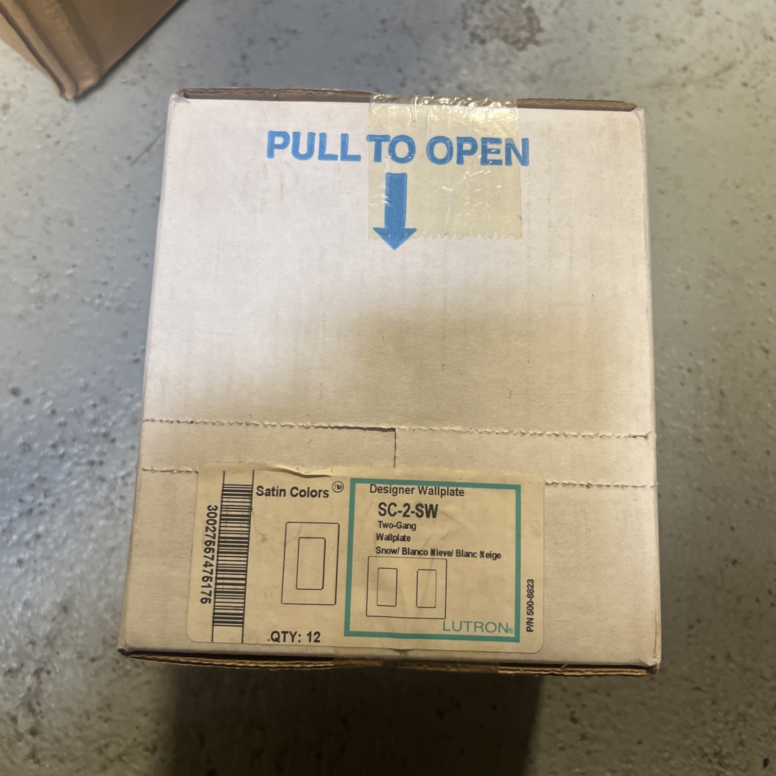 Case of 12 Lutron SC-2-SW 2-Gang Satin Snow Receptacle Cover Outlet Wall Plate