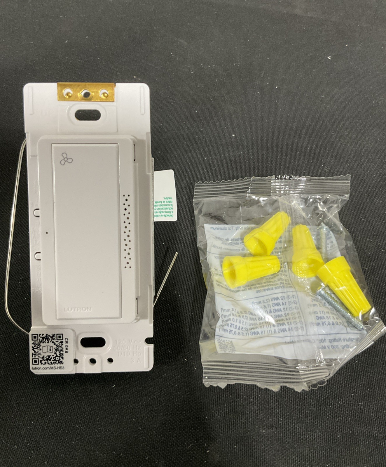 LUTRON Humidity Sensing Switch MS-HS3G-WH, 120V