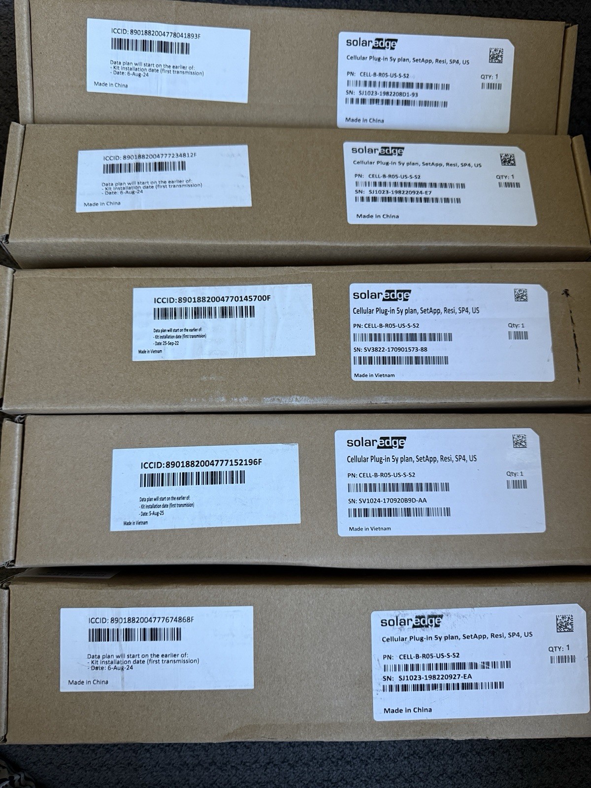 SolarEdge Cellular Plug-In 5G Kit, Setup, Net, SPL, US