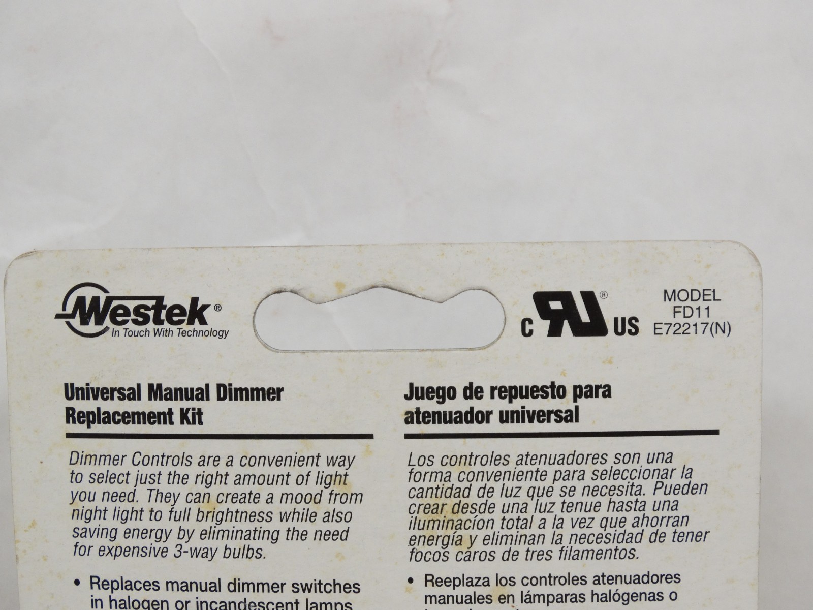 NOS Westek Model FD11 Universal Manual Dimmer Replacement Kit 500W