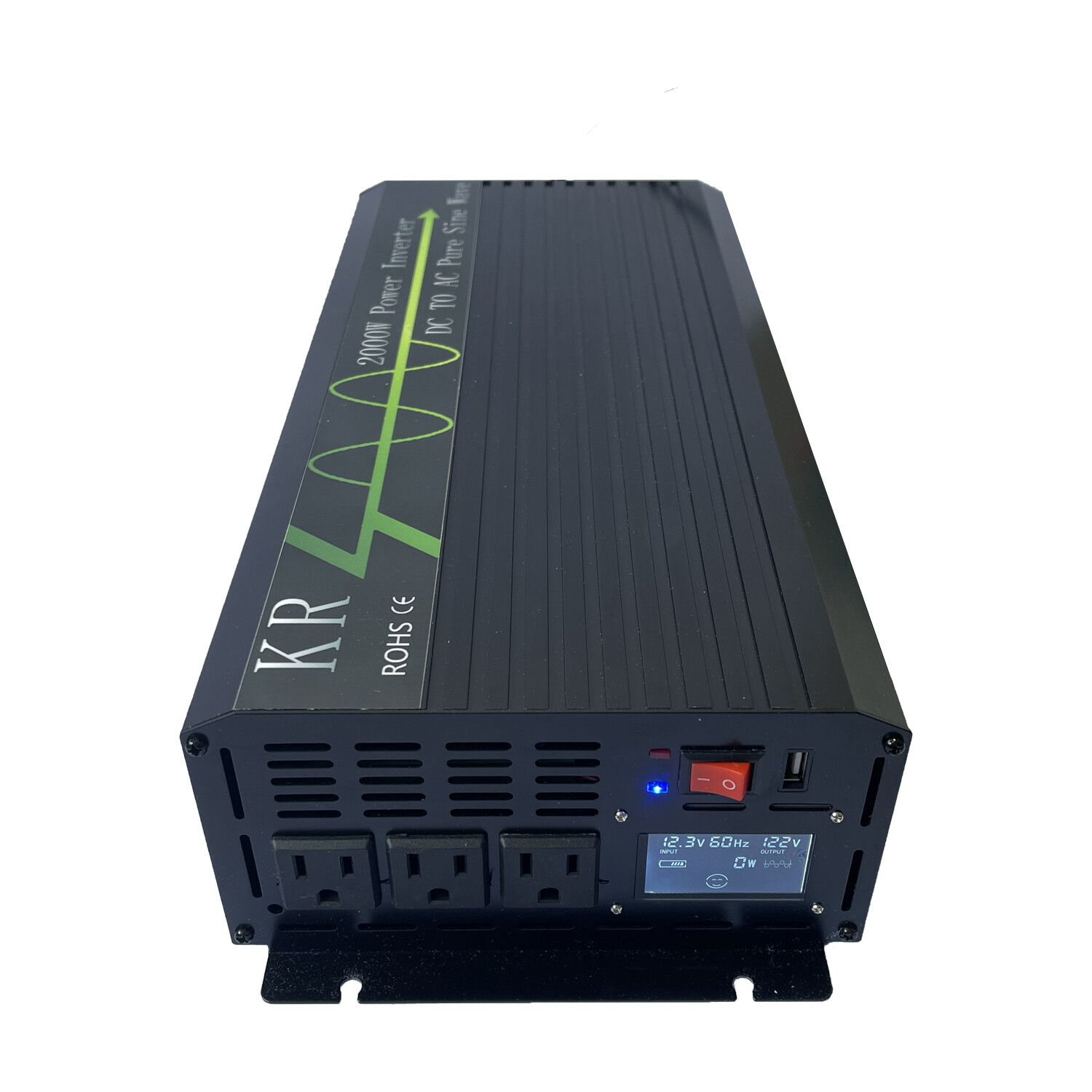 1000W 1500W 2000W Pure Sine Wave Power Inverter 12V 24V DC to 120V AC US Stock