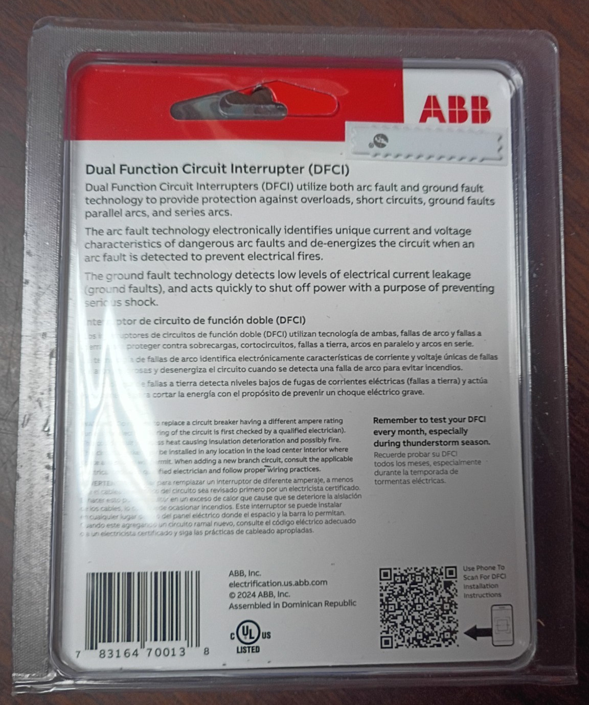 ABB THQL1115PDFA CIRCUIT BREAKER GFCI AFCI 15 AMP 1-POLE NEW IN PACKAGING
