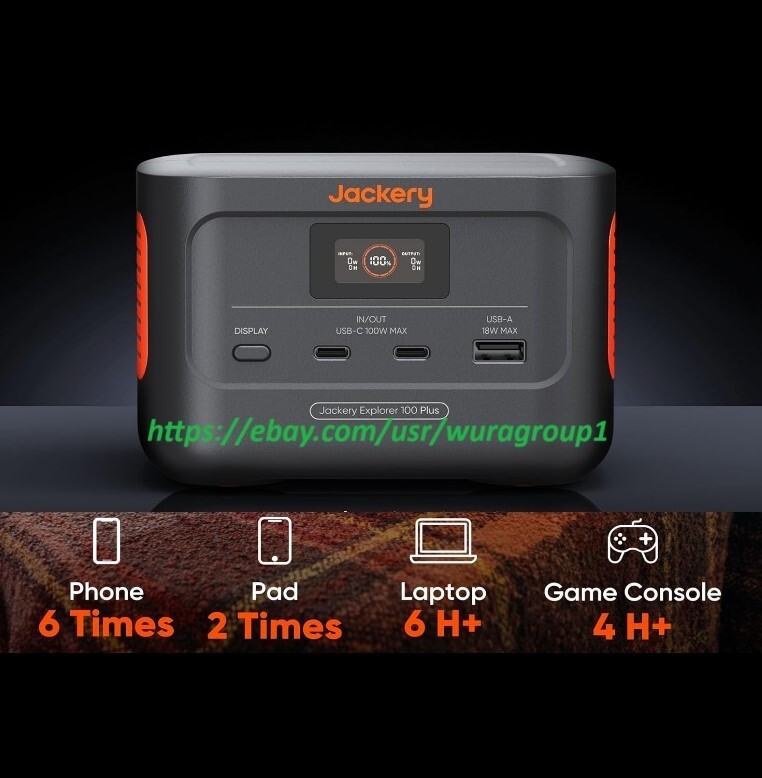 Jackery Explorer 100 Plus Portable Power 128Wh Blk, S. O. Dune Wh (FACT. REF’D)