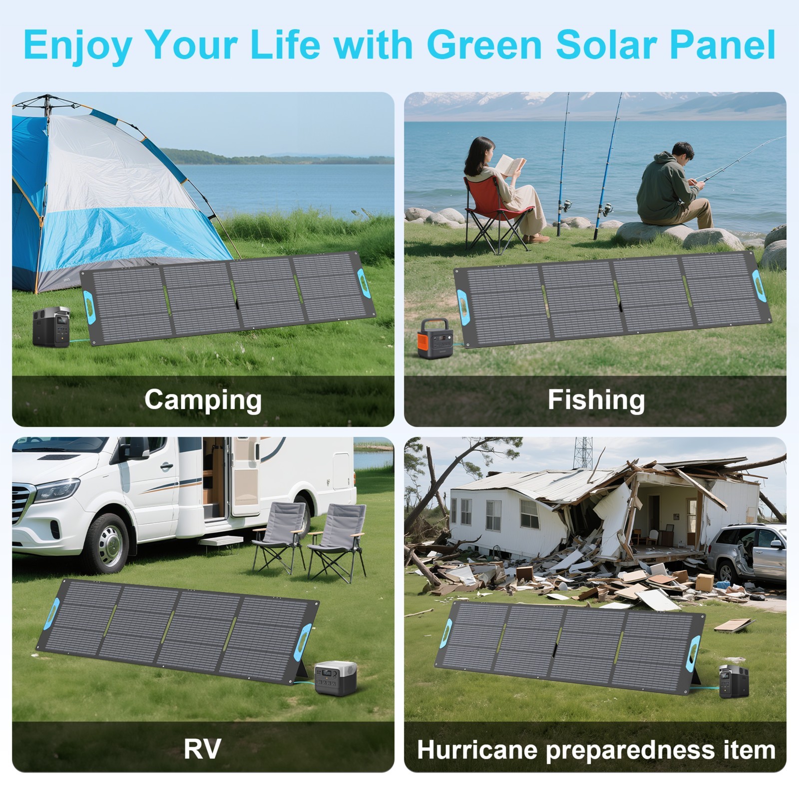 110W 220W 400W Portable Solar Panels for BLUETTI Elite 100 200 300 Power Station