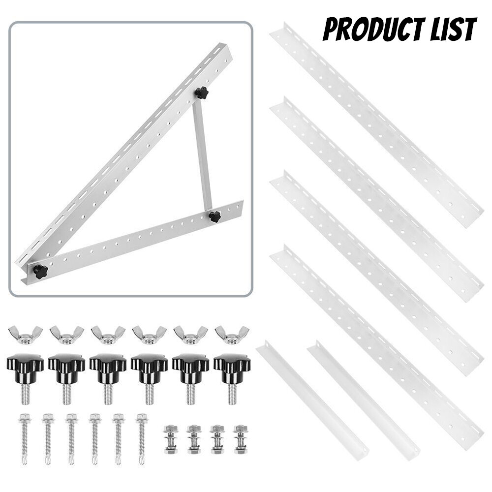 2-8PCS Solar Panel Adjustable RV Tilt Mounting Rack Bracket Rooftop Flat Surface