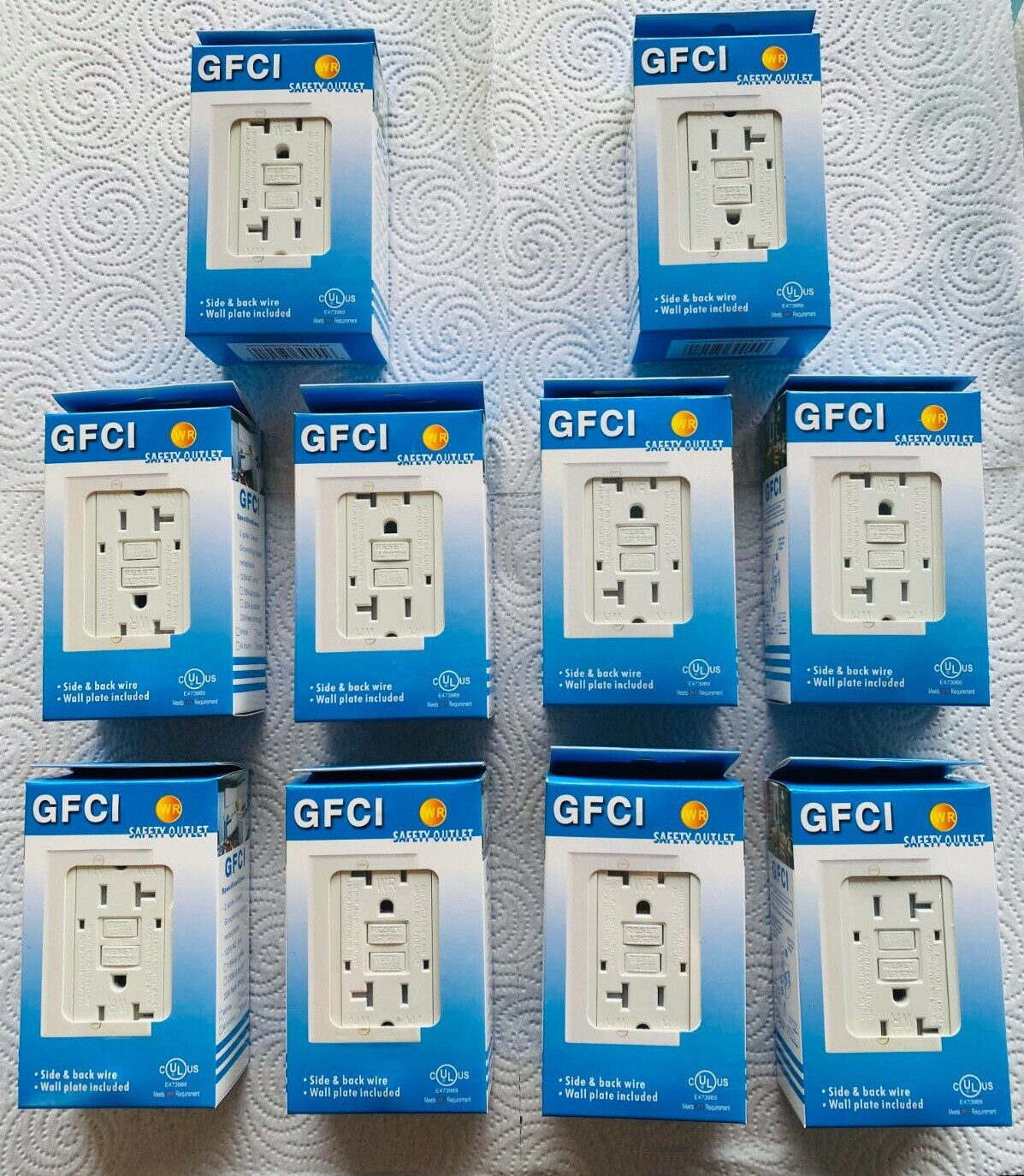 (10 PCS) 20 Amp GFCI TR WR Outlet /Tamper Resistant/ Weather Resistant /UL White