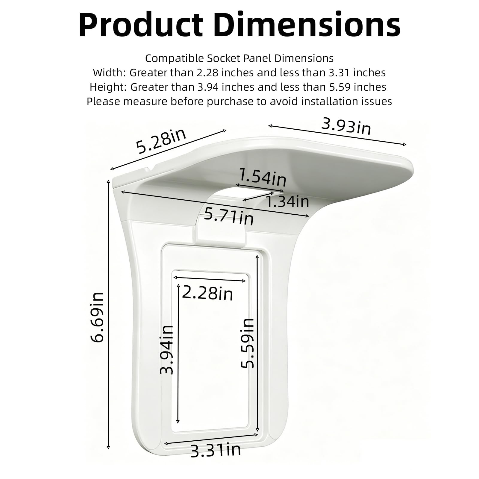 WILAOIYOOU Outlet Shelf White 2 Pack
