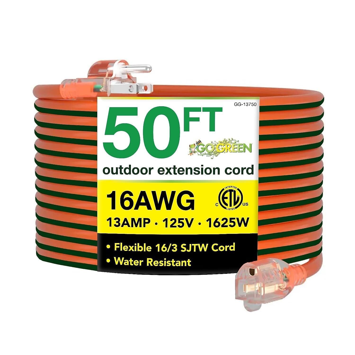Go Green Power Inc. 16/3 50-Foot Outdoor Extension Cord – Heavy-Duty, Weather…