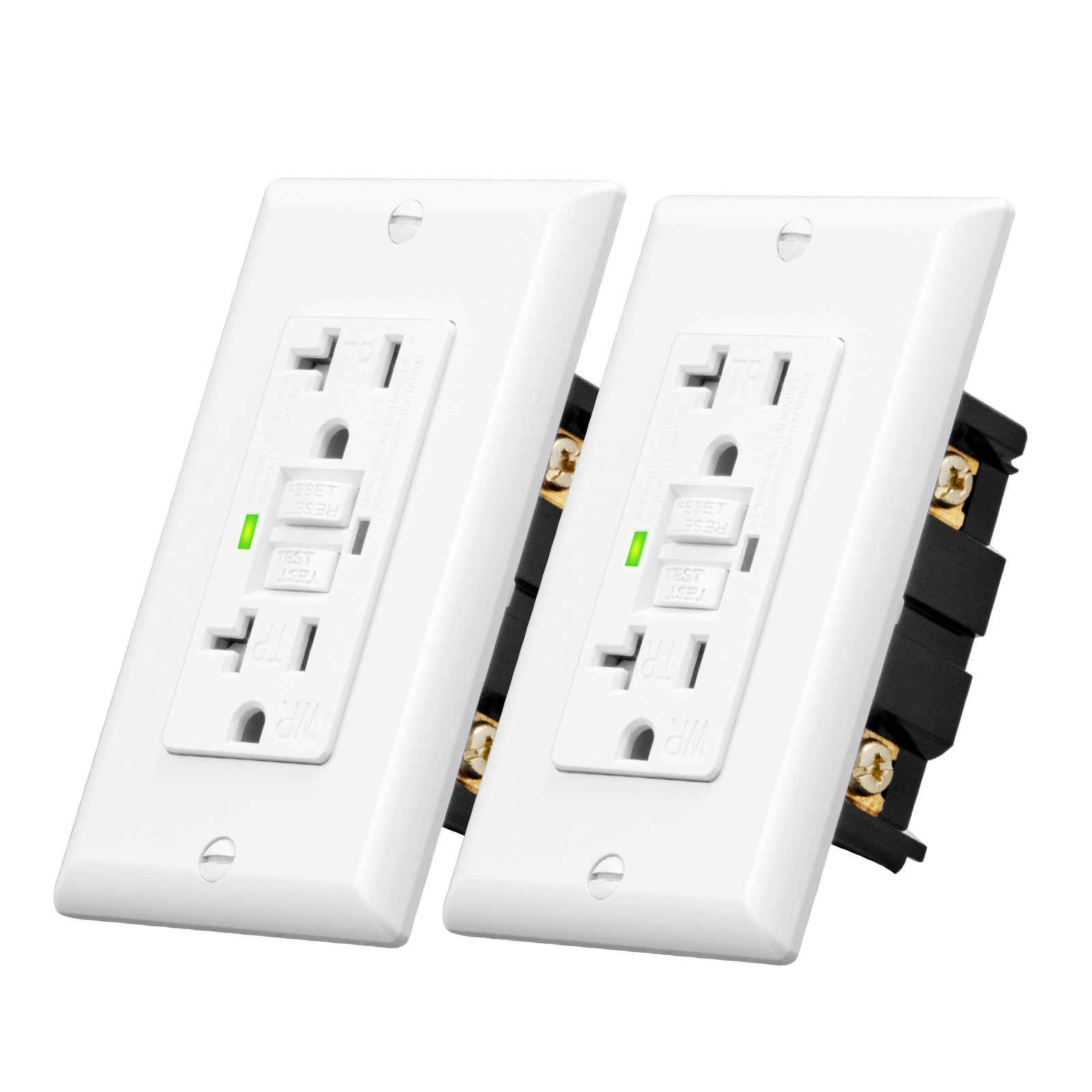 2-Pack GFCI Outlet 20Amp, Outdoor Weather-Resistant(WR), Tamper-Resistant(TR)