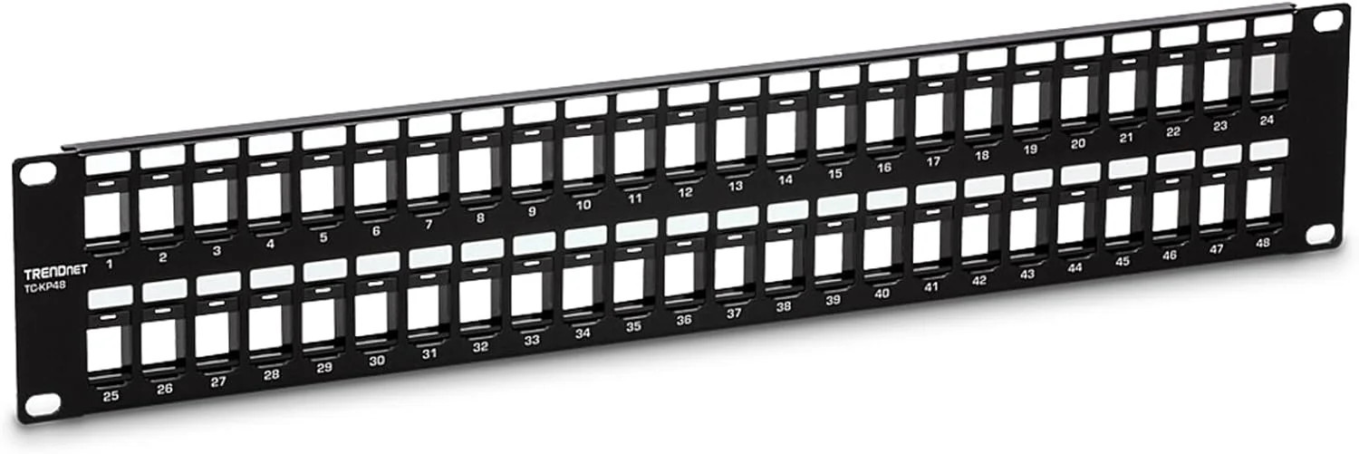 TRENDnet 48-Port Blank Keystone 2U HD Patch Panel TC-KP48