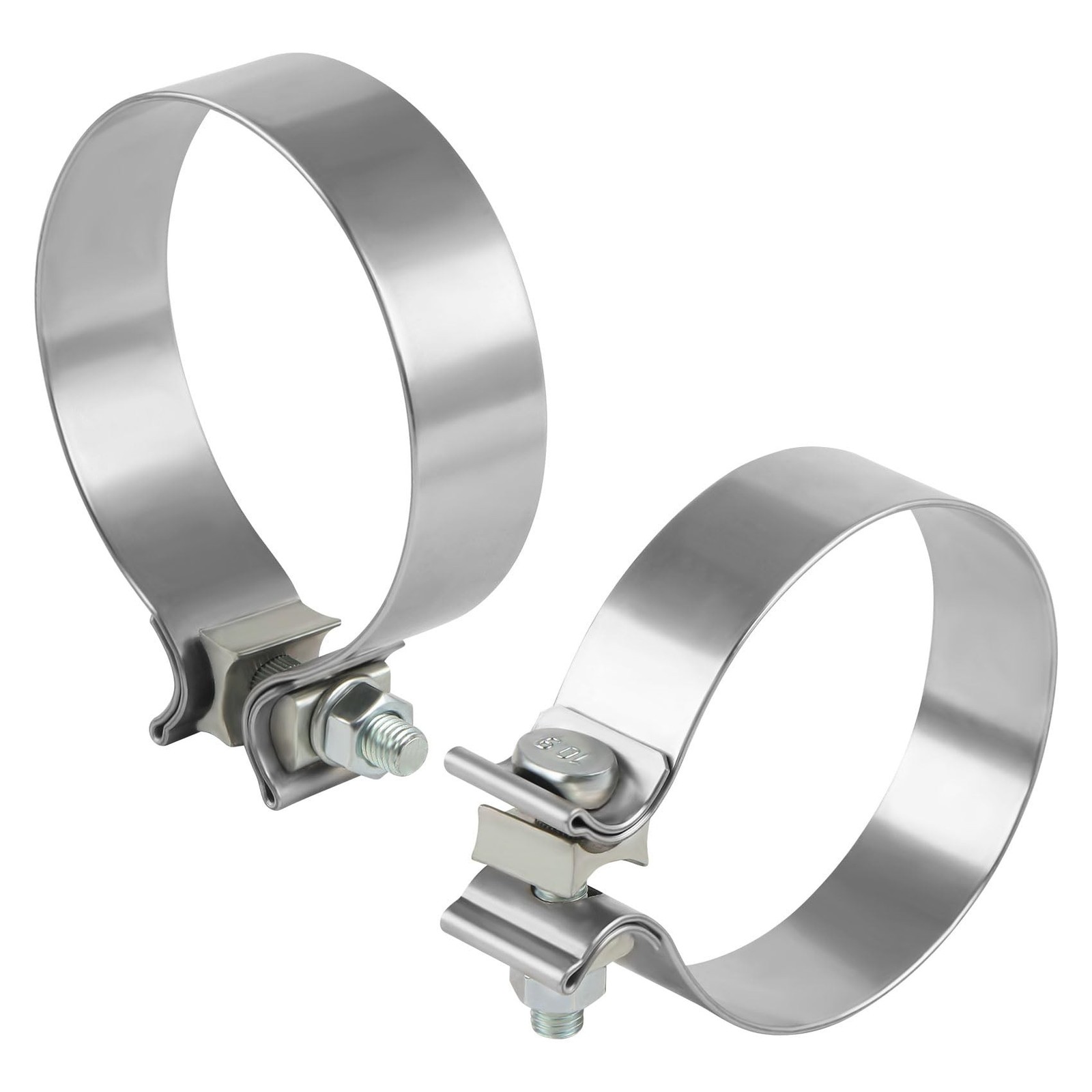 4 Inch Exhaust Clamp, 4″ Narrow Band Muffler Clamp, Stainless Steel, 2pcs