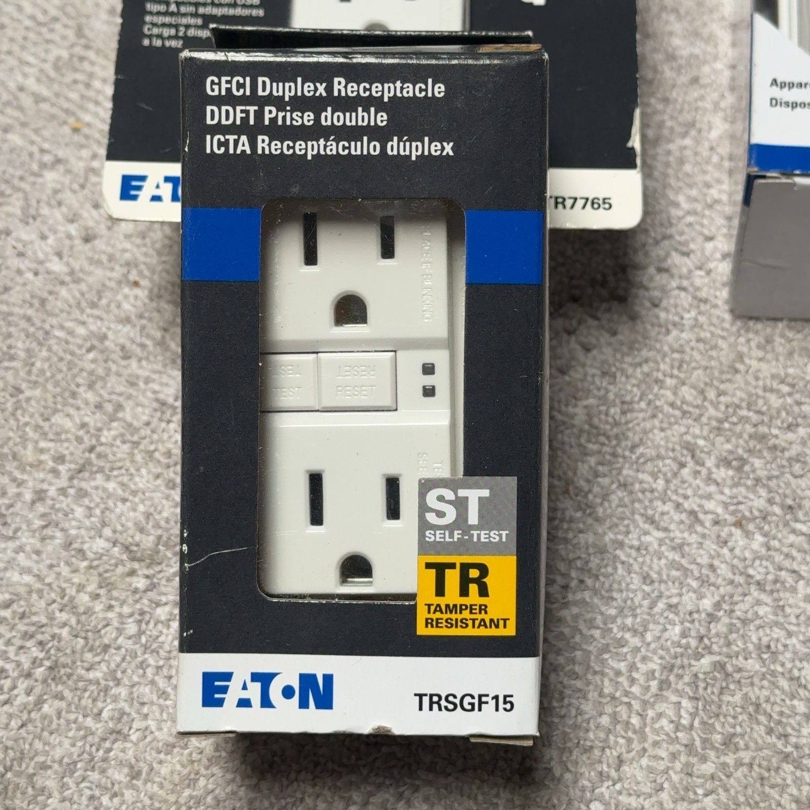 Eaton GFCI, USB-A Receptacle, + Dual Switch All White All NEW!