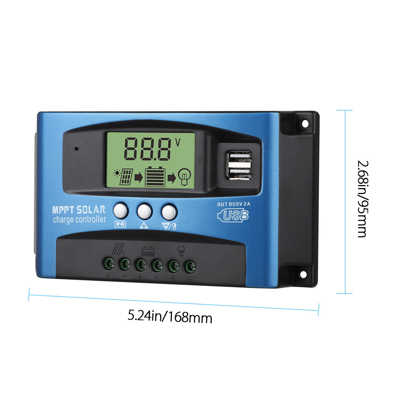 MPPT Solar Panel Regulator Charge Controller Auto Focus Tracking 30-100A 12V/24V